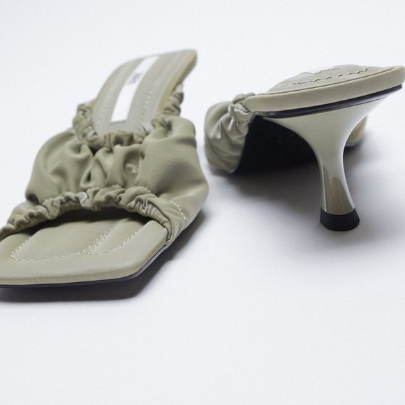 ZARA BNWT Ruched Heeled Sandals US Size 6 - Picture 3 of 7
